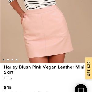 Harley Blush Pink Vegan Leather Mini Skirt